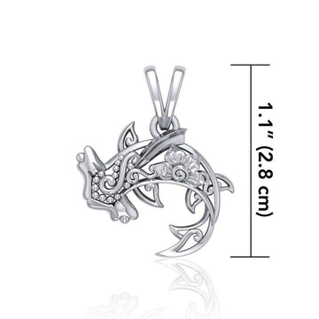 Swim through the endless journey ~ Sterling Silver Hammerhead Shark Filigree Pendant Jewelry TPD5146 - Jewelry